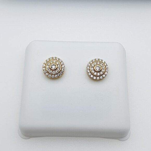 "14K Gold Plated Cubic Zircon Earrings, INUS1BR133 - Picture 5 of 9